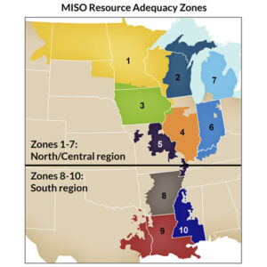 MISO's 2024-25 Planning Resource Auction clearing prices and zones