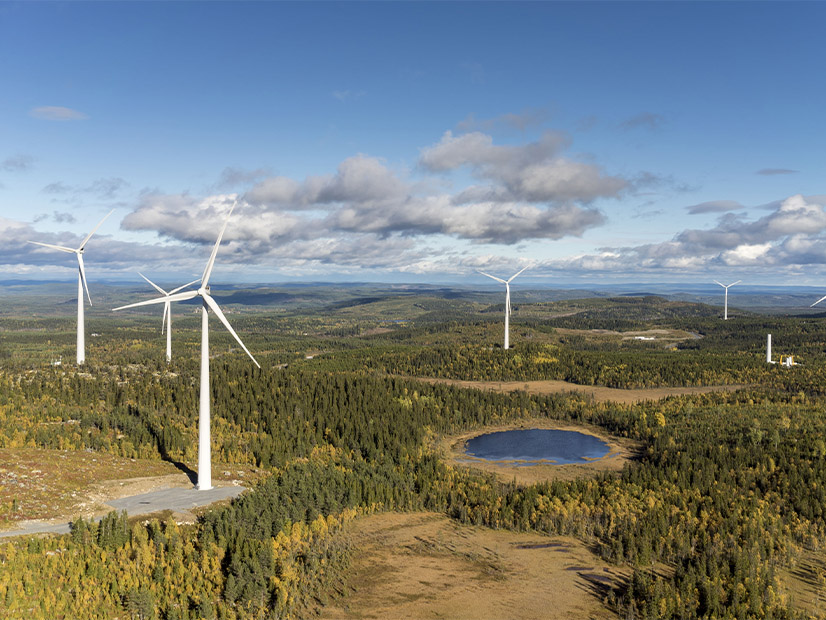 Siemens Gamesa turbines are shown at the Bjoerkhoejden I Wind Power Plant in Sweden.
