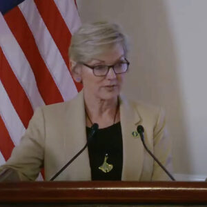 Energy Secretary Jennifer Granholm speaks at the White House event May 28