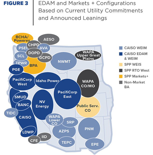 Current day-ahead market "leanings" of balancing authorities across the West