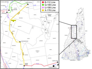 Map of Eversource's X-178 transmission line Map of Eversource's X-178 transmission line