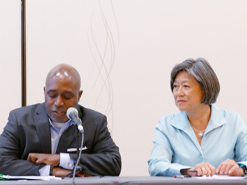 Virginia State Corporation Commissioner Jehmal Hudson (left) and FERC Commissioner Judy Chang