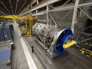 Manufacturers are reporting yearslong backlogs for heavy-duty gas turbines such as this 7HA.03, shown in GE Vernova’s Greenville, S.C., factory. Manufacturers are reporting yearslong backlogs for heavy-duty gas turbines such as this 7HA.03, shown in GE Vernova’s Greenville, S.C., factory.