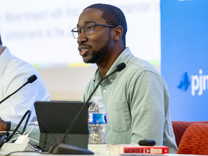 Market Implementation Committee Chair Foluso Afelumo speaks during the committee's June 2 meeting.