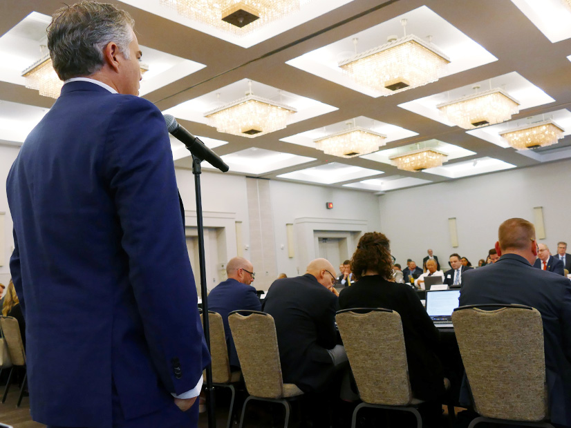 SPP's Casey Cathey answers questions from the flood during the board's August meeting.