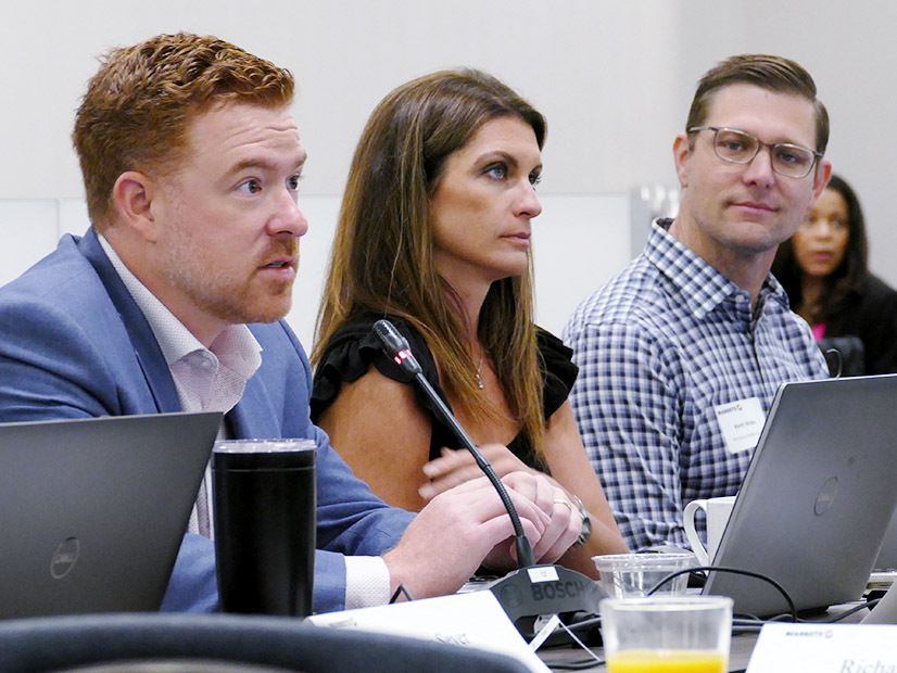 SPP's Jim Gonzalez (left, with MPEC Chair Laura Trolese, TEA, and Kent Walter, APS) is excited that participants are now building the Markets+ structure.