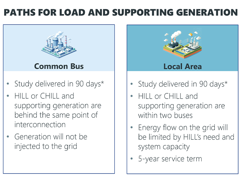 Assessment paths for large loads and their supporting generation