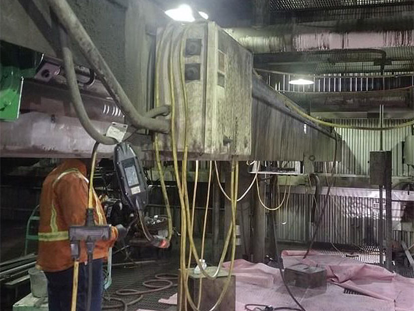 Work inside Vistra's coal-fired Baldwin Power Plant in 2024