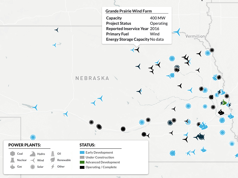 The Grande Prairie Wind Farm, located in Holt County, Nebraska, has a nameplate capacity of 400 MW and is operated by Berkshire Hathaway Energy subsidiary BHE Renewables.