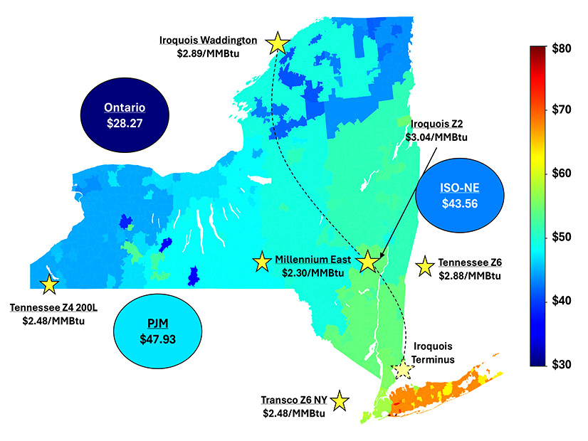NYISO system price diagram for Q2 2025