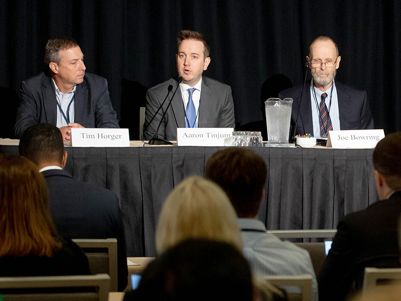 Aaron Tinjum, of the Data Center Coalition, speaks during the 2025 OPSI Annual Meeting.