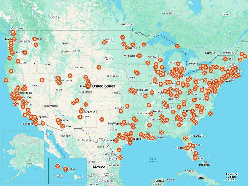 The Clean Air Task Force mapped project locations threatened with U.S. DOE grant terminations.