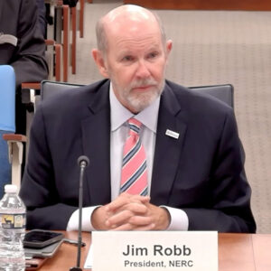 NERC CEO Jim Robb testifies at FERC's annual commissioner-led Reliability Technical Conference in October 2025. NERC CEO Jim Robb testifies at FERC's annual commissioner-led Reliability Technical Conference in October 2025.