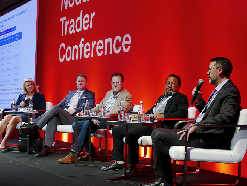 From left: EPAM Systems Managing Principal Rebecca Bollenbach, Potomac Economics President David Patton, CIM View Software CEO Steve Reedy, SynMax Vulcan Product Lead David Bellman and ERCOT Vice President of Commercial Operations Keith Collins at S&P Global's Nodal Trader Conference on Oct. 24