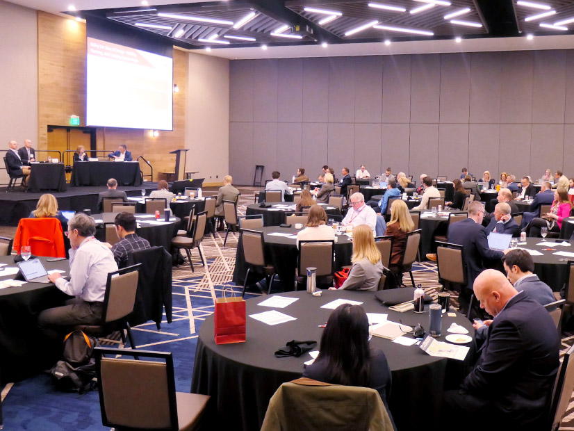 A panel underway Oct. 21 at the OMS annual meeting at the Canopy by Hilton Sioux Falls Downtown