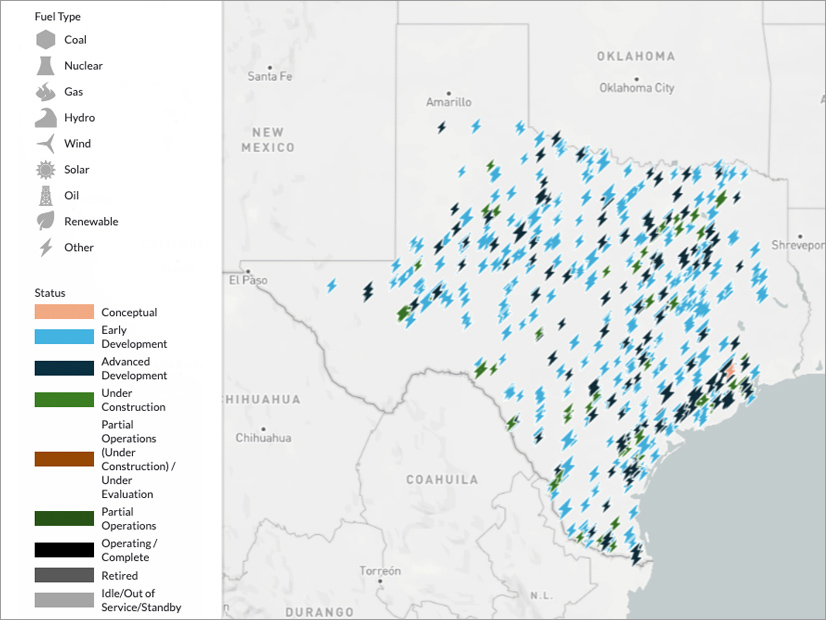 Battery projects in development or under construction in ERCOT as of April 29, 2025.