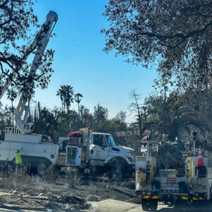 Utility crews working to restore basic services following the Eaton fire in Altadena Utility crews working to restore basic services following the Eaton fire in Altadena