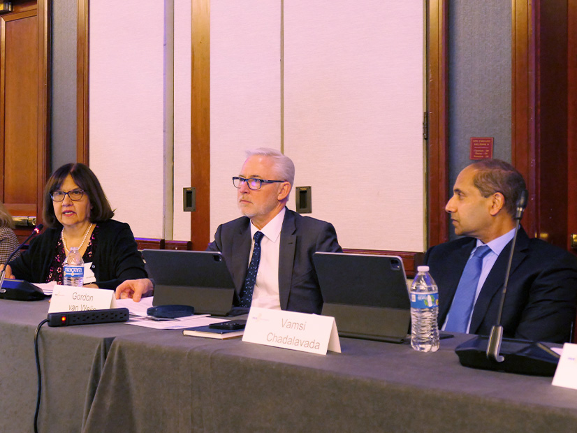 ISO-NE board Chair Cheryl LaFleur speaking at the public board meeting on Nov. 5.