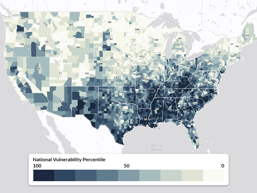 County-level overall climate vulnerability County-level overall climate vulnerability