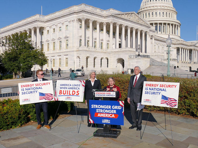Grid Action Executive Director Christina Hayes, Rep. Mariannette Miller-Meeks (R-Iowa), and Conservative Energy Network CEO John Szoka at a press conference on Capitol Hill on Nov. 5.