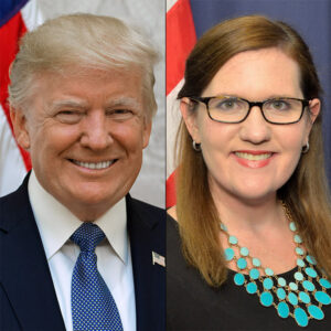President Donald Trump and Rebecca Kelly Slaughter President Donald Trump and Rebecca Kelly Slaughter