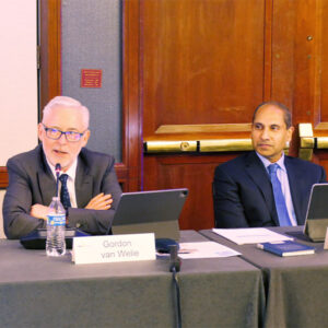 ISO-NE CEO Gordon van Welie and COO Vamsi Chadalavada at the RTO's open board meeting in Nov. 2025 ISO-NE CEO Gordon van Welie and COO Vamsi Chadalavada at the RTO's open board meeting in Nov. 2025