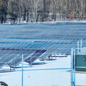 A utility-scale solar array in upstate New York A utility-scale solar array in upstate New York