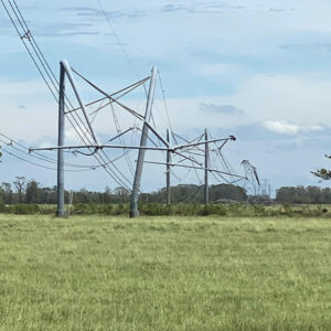 Grid damage in Calcasieu Parish following Hurricane Laura in 2020 Grid damage in Calcasieu Parish following Hurricane Laura in 2020