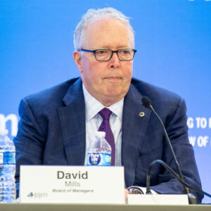 PJM Board of Managers Chair David Mills speaks during the Jan. 22 Members Committee meeting. PJM Board of Managers Chair David Mills speaks during the Jan. 22 Members Committee meeting.