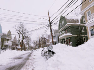 Snow accumulation amid Winter Storm Fern in the Boston area Snow accumulation amid Winter Storm Fern in the Boston area