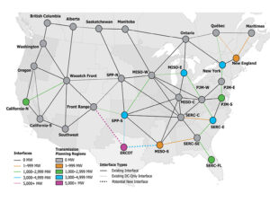 A map showing which parts of the country could benefit from increased interregional transmission A map showing which parts of the country could benefit from increased interregional transmission