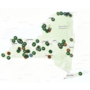 The New York Office of Renewable Energy Siting and Electric Transmission dashboard shows the status and summary of large scale onshore renewable energy projects and proposals. The New York Office of Renewable Energy Siting and Electric Transmission dashboard shows the status and summary of large scale onshore renewable energy projects and proposals.
