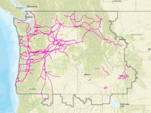 A map over BPA’s transmission assets within the Pacific Northwest A map over BPA’s transmission assets within the Pacific Northwest