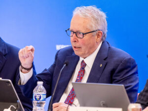 PJM Board of Managers Chair and interim CEO David Mills speaks to the Members Committee. PJM Board of Managers Chair and interim CEO David Mills speaks to the Members Committee.