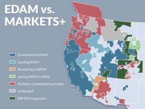 Map of committed and likely EDAM and Markets+ participants Map of committed and likely EDAM and Markets+ participants