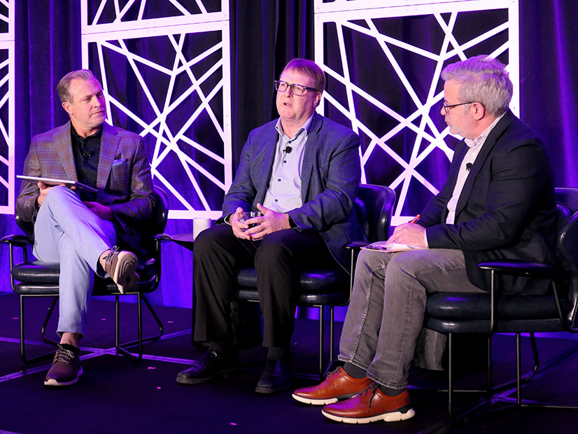 From left: SPP CEO Lanny Nickell, CAISO CEO Elliot Mainzer and RTO Insider Deputy Editor Robert Mullin From left: SPP CEO Lanny Nickell, CAISO CEO Elliot Mainzer and RTO Insider Deputy Editor Robert Mullin