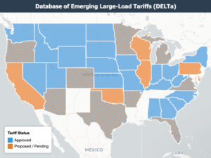 A map SEPA produced showing which states have approved, or are considering large load tariffs for utilities. A map SEPA produced showing which states have approved, or are considering large load tariffs for utilities.