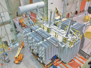 Overhead view of a large power transformer ready for delivery Overhead view of a large power transformer ready for delivery