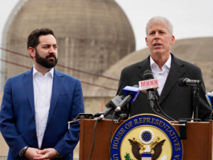 U.S. Rep. Mike Lawler (R) listens as U.S. Energy Secretary Chris Wright speaks outside the Indian Point Energy Center in Buchanan, N.Y., on March 6, 2026. U.S. Rep. Mike Lawler (R) listens as U.S. Energy Secretary Chris Wright speaks outside the Indian Point Energy Center in Buchanan, N.Y., on March 6, 2026.