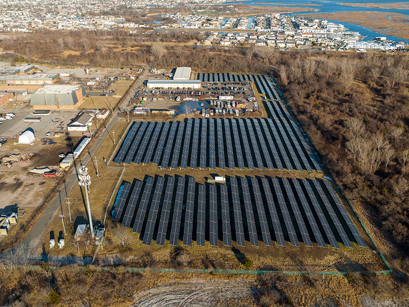 A solar array is shown in southern New York. A solar array is shown in southern New York.