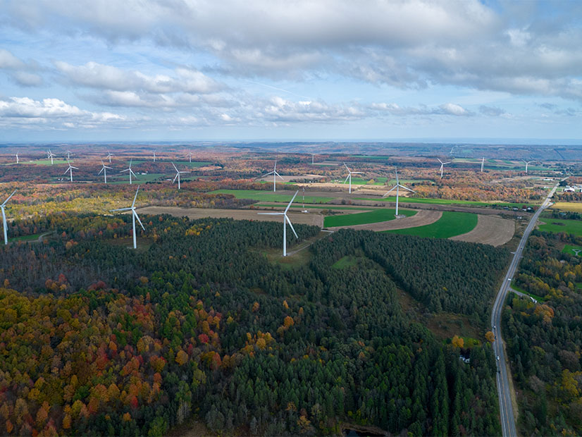 New York utility regulators are collecting comments on the concept of regulated utilities owning renewable energy generation, such as this wind farm in the upstate region.