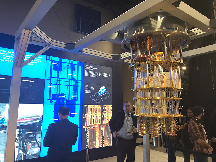 A prototype quantum computer developed by IBM, on display in Las Vegas in 2018. A prototype quantum computer developed by IBM, on display in Las Vegas in 2018.