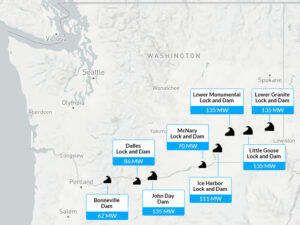 Judge Simon's order would impact eight dams on the lower Snake and lower Columbia rivers: Ice Harbor, Lower Monumental, Little Goose, Lower Granite, Bonneville, The Dalles, John Day and McNary. Judge Simon's order would impact eight dams on the lower Snake and lower Columbia rivers: Ice Harbor, Lower Monumental, Little Goose, Lower Granite, Bonneville, The Dalles, John Day and McNary.